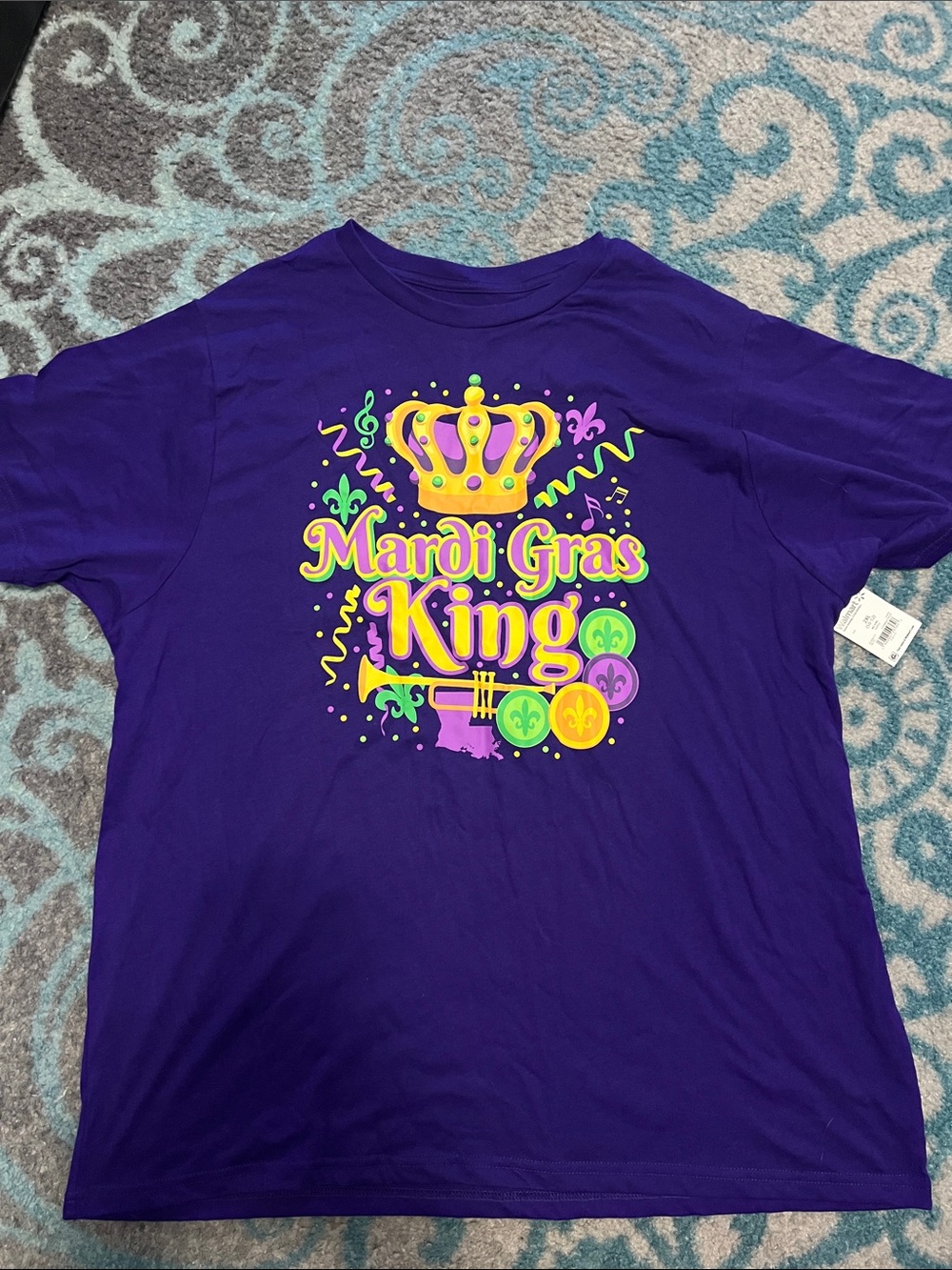 Men’s  Mardi Gras King Graphic Tee - Purple
